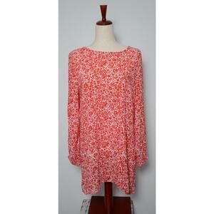 Billabong Red & White Floral Gauzy Dress Women’s Sz M 
swimsuit Coverup